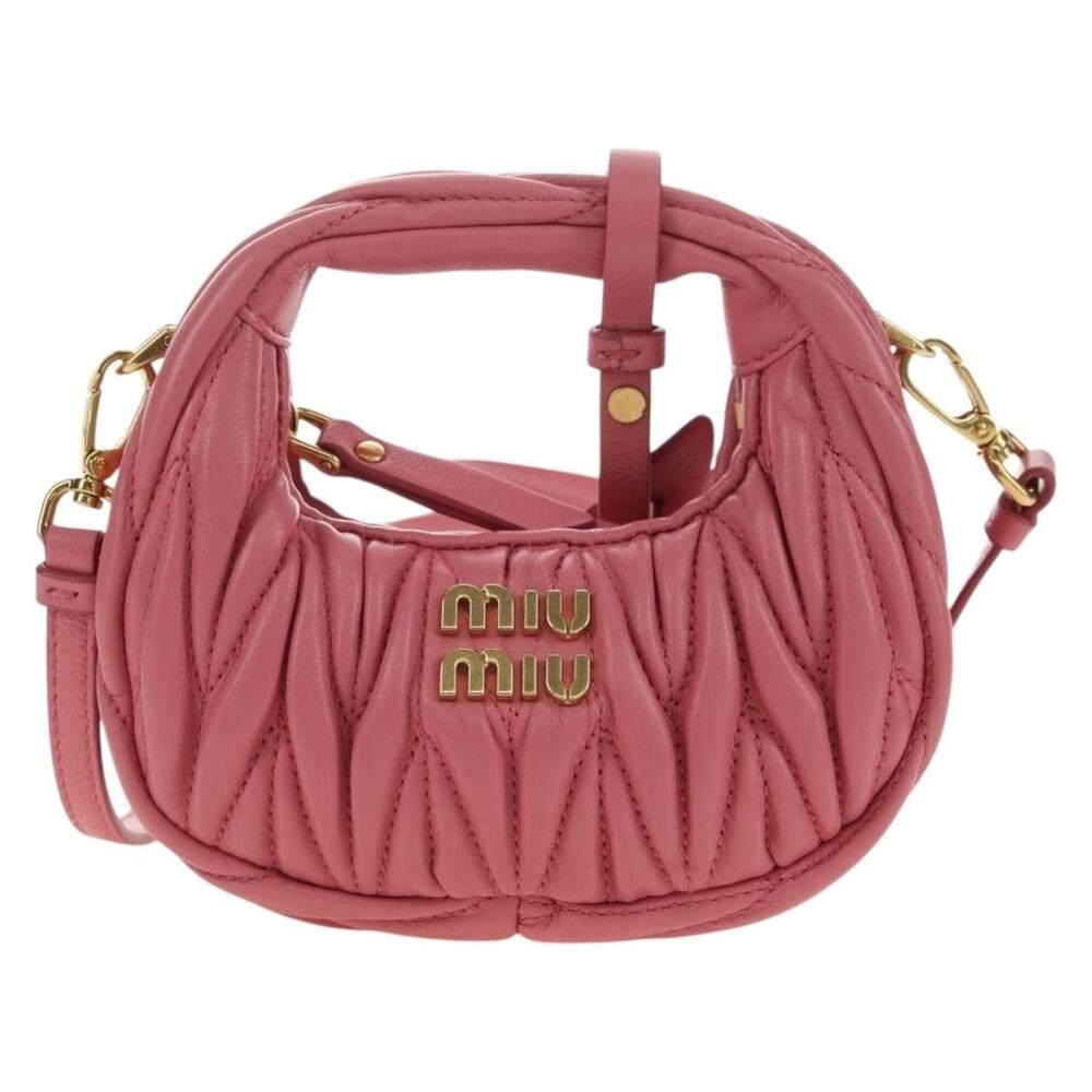 Miu Miu Matelasse Wonder Shoulder Pouch Bag Pink